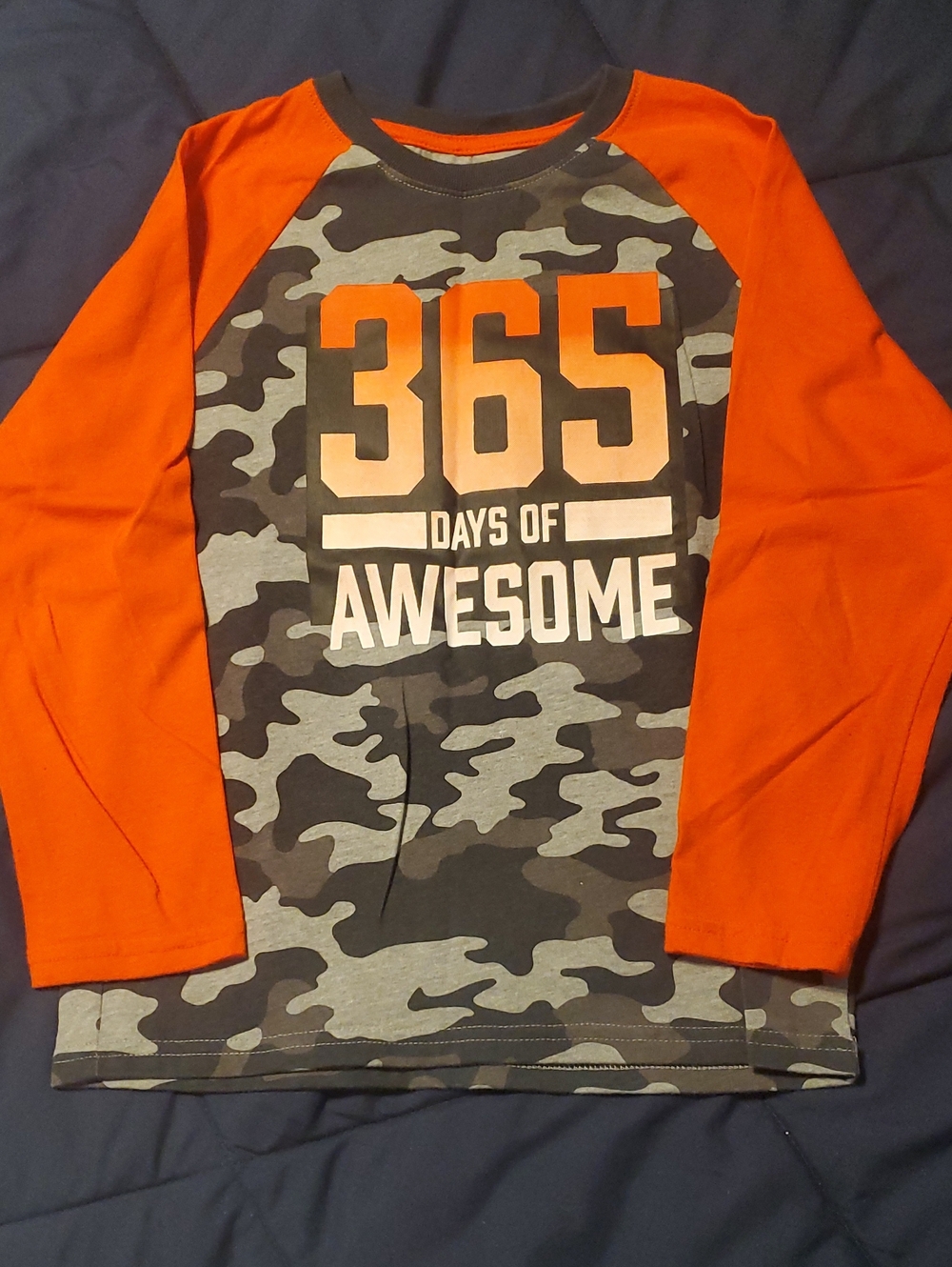 Kids Orange & Gray Camo Raglan Long-Sleeve Shirt - 365 Days of Awesome